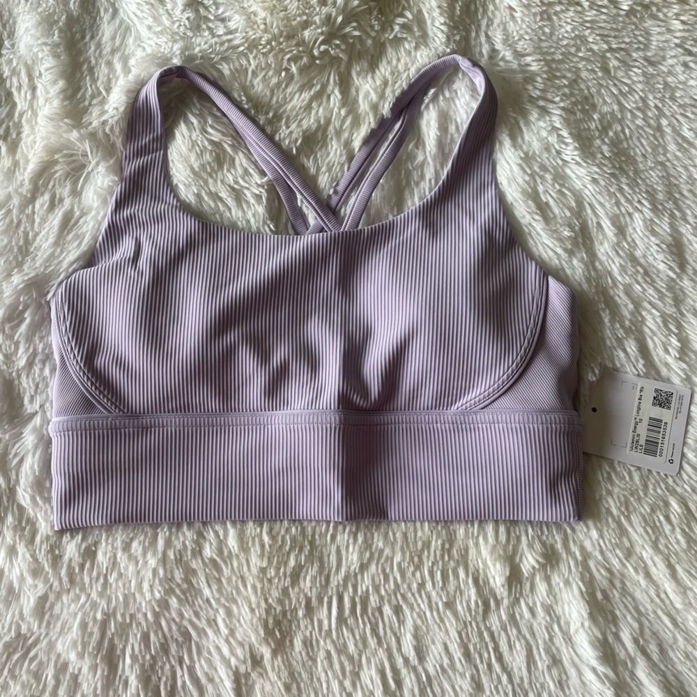 Ribbed Energy Longline Bra in Lilac Ether